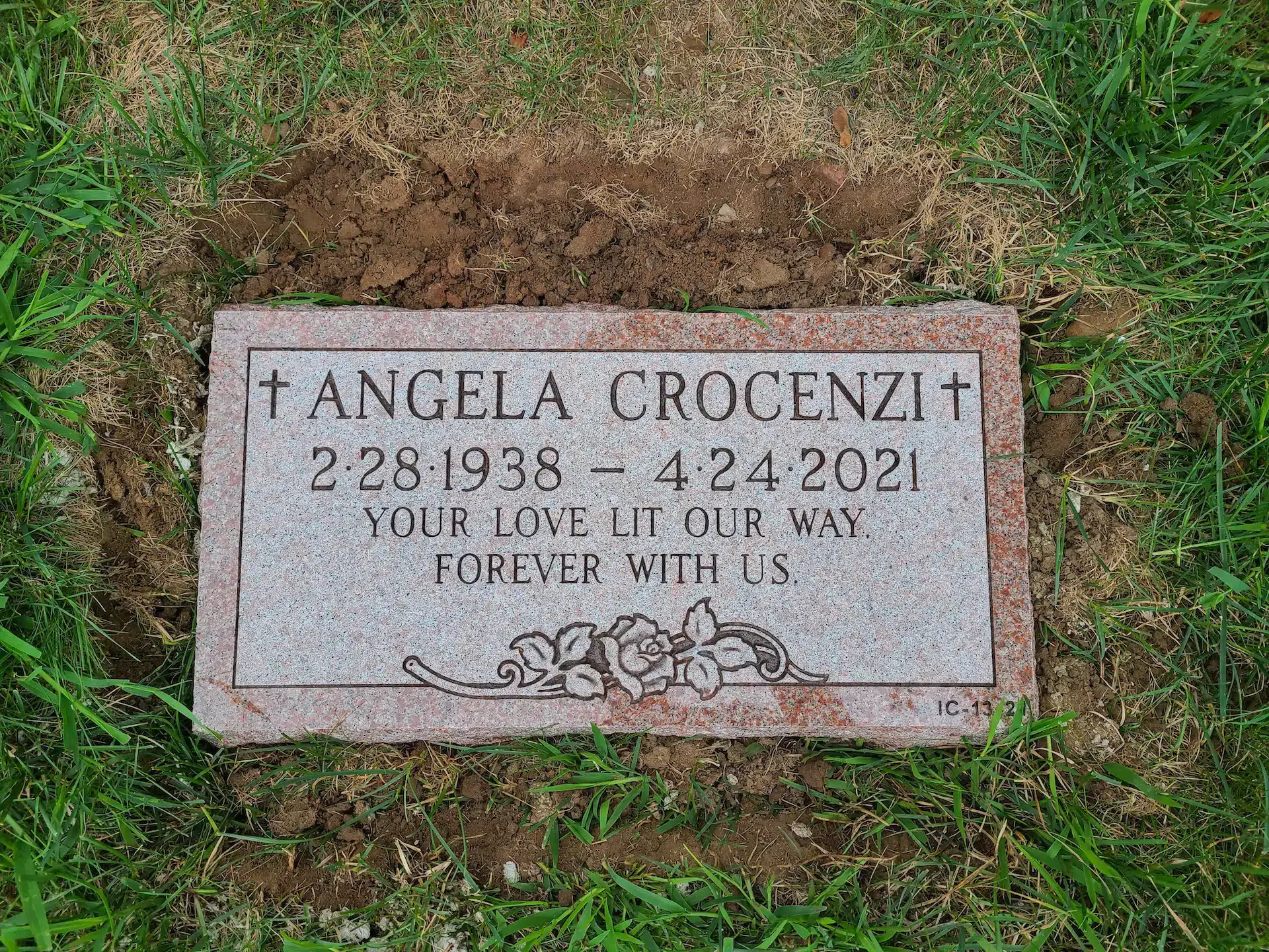 Granite Bronze Grave Marker hand-carved by Bronze Marker Guide in NJ — image 1
